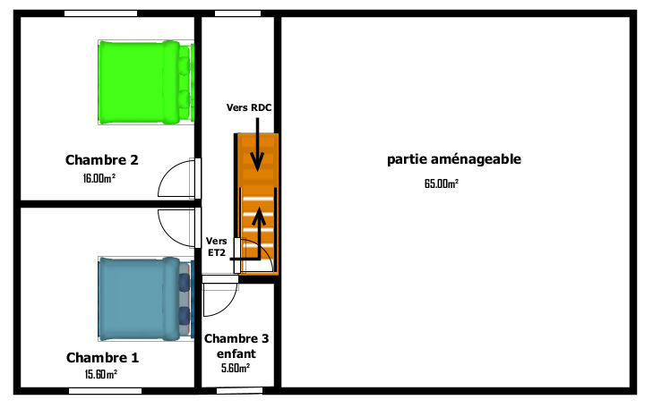 Grande maison 3 chambres