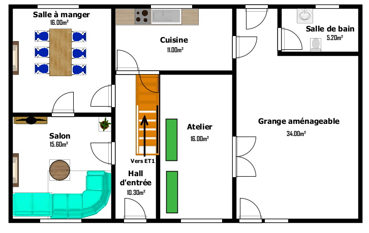 Grande maison 3 chambres