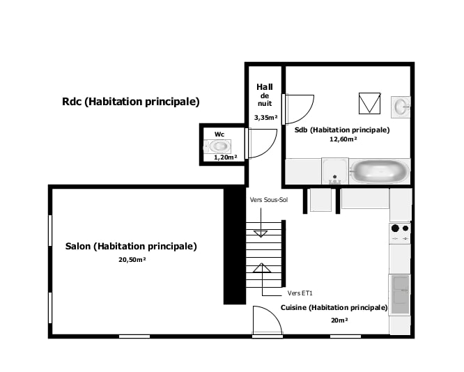 Belle maison deux chambres