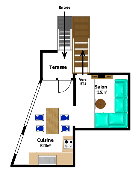 Bel appartement duplex 3 chambres au coeur de Saint-Gérard