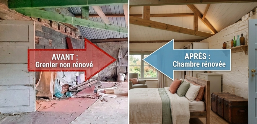 Grande maison 4 chambres à rénover, exploitable sur plus de 250m²