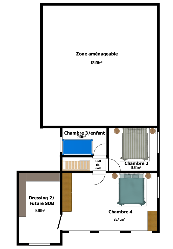 Grande maison 4 chambres à rénover, exploitable sur plus de 250m²