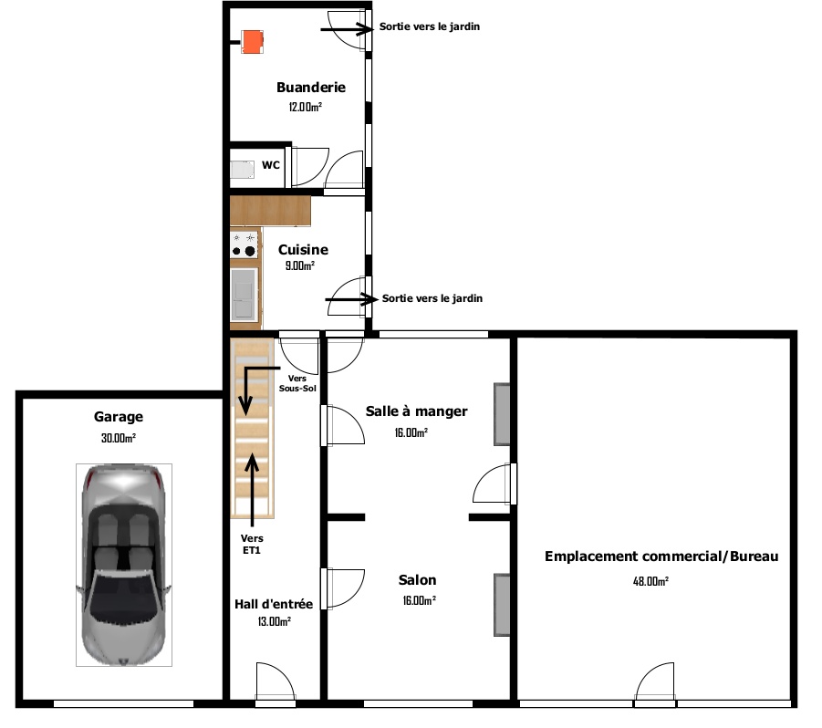 Grande maison 4 chambres avec possibilités de profession libérale