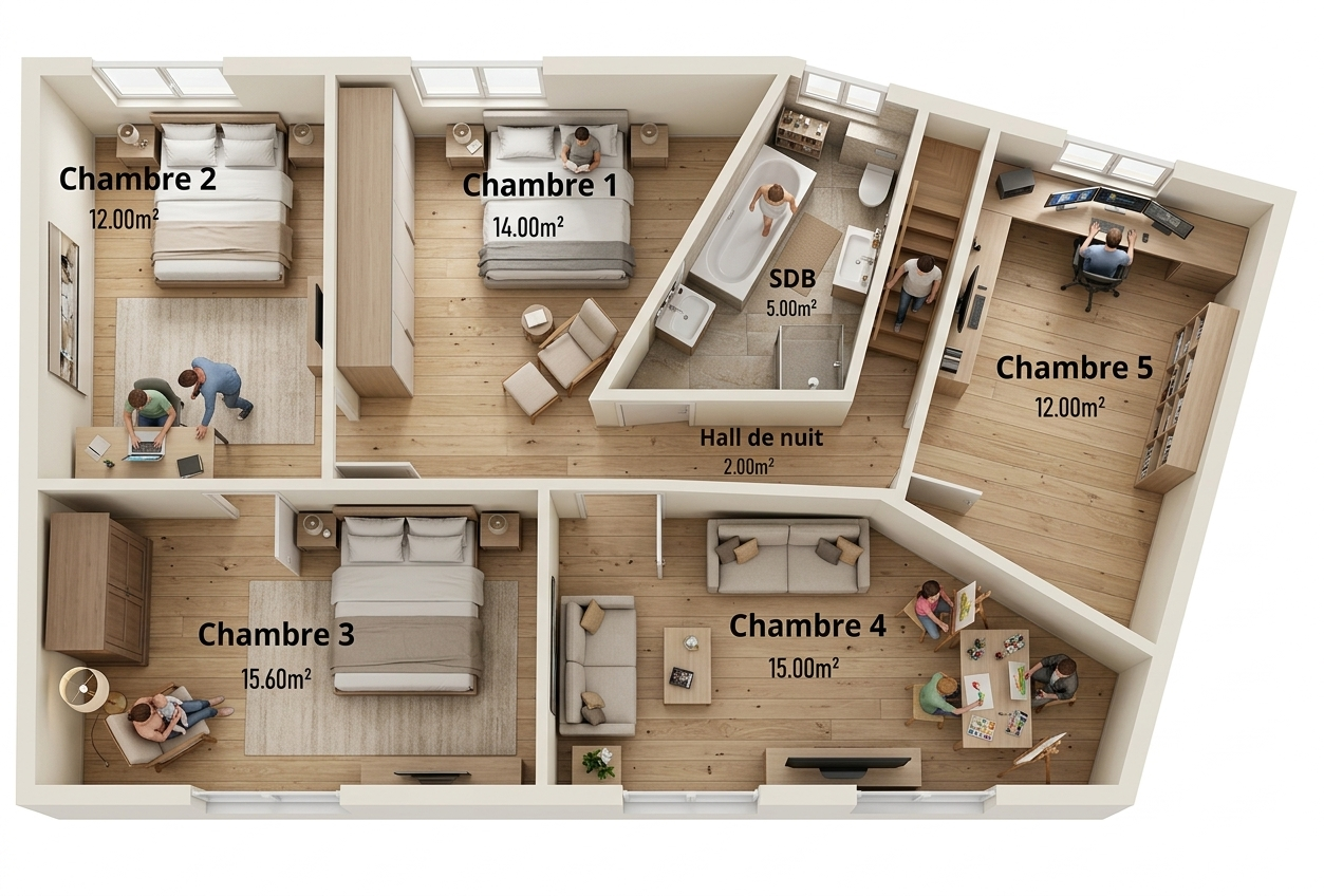 Grande maison 5 chambres à rafraichir, exploitable sur 250m²