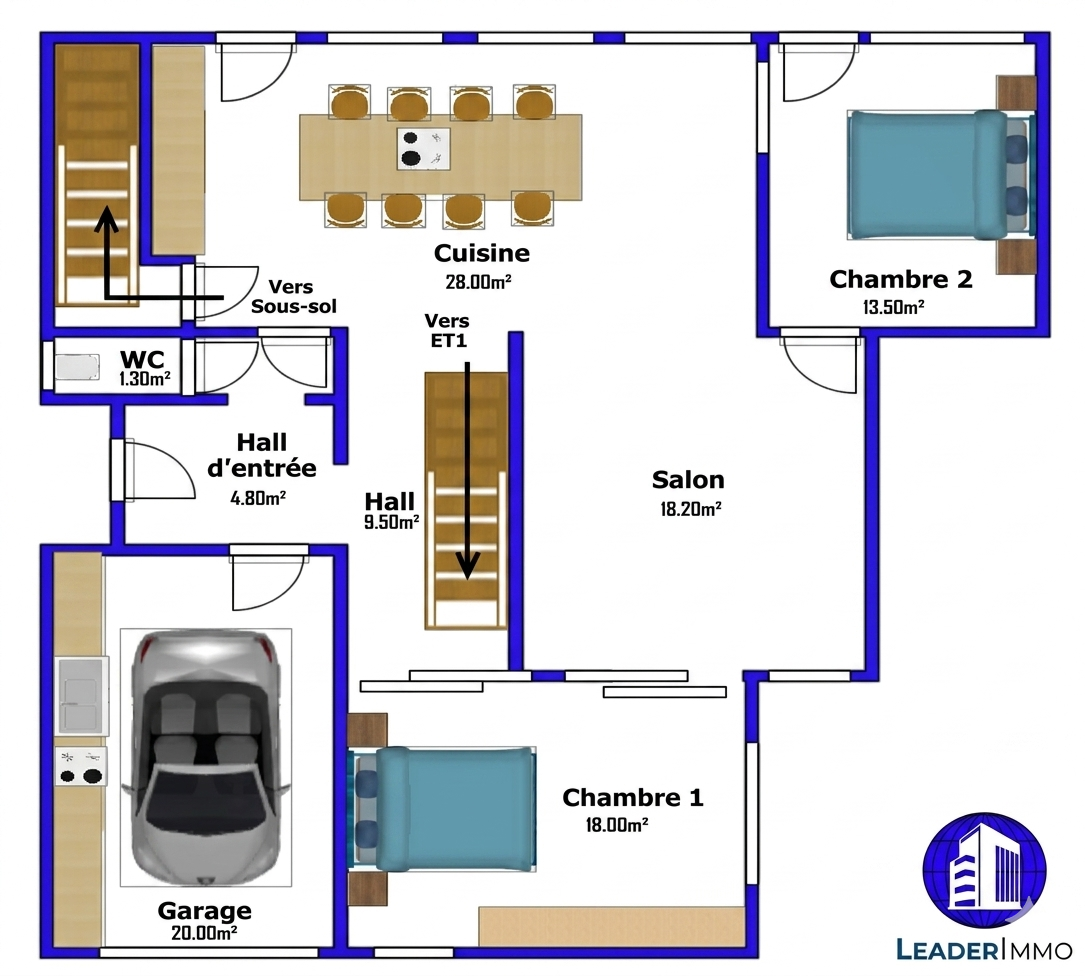 Superbe villa 5 chambres avec piscine sur un terrain de plus de 3.000m²